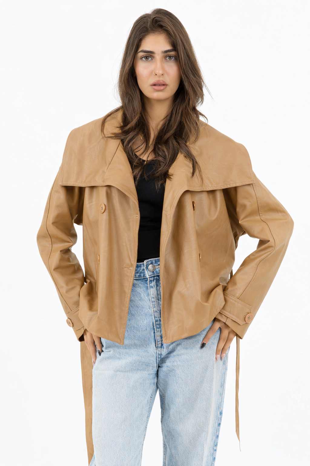 Signature Faux Leather Jacket